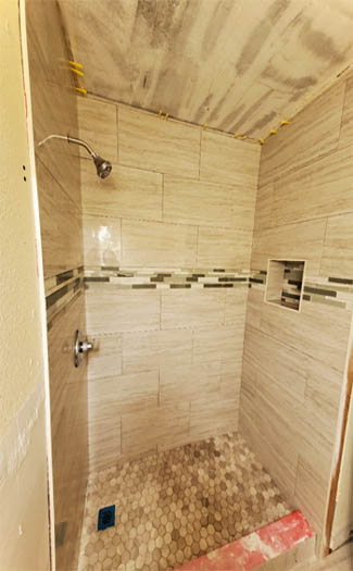 our contractors building a walk in shower in Hawaii